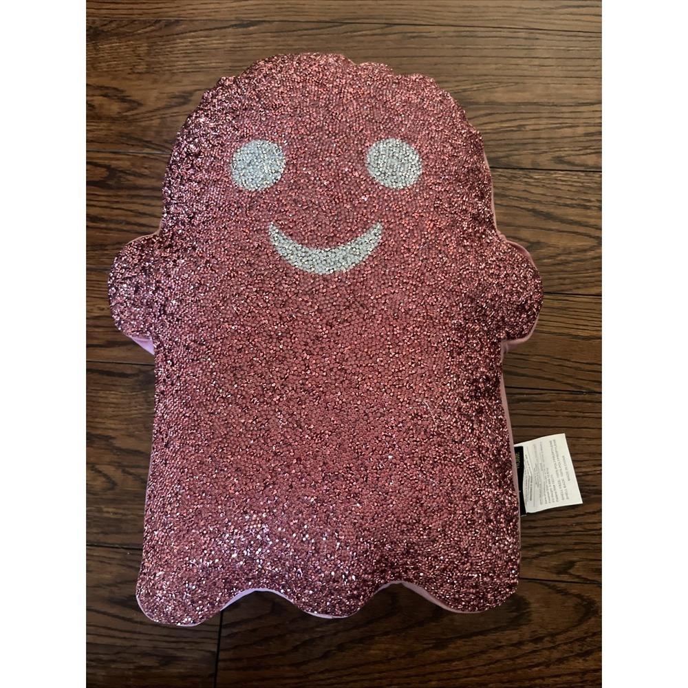Halloween Ghost Pillow Pink Glitter Sparkles Home Rhinestone Tik Tok Decor
